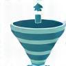 Icon representing online lead generation and customer funnels